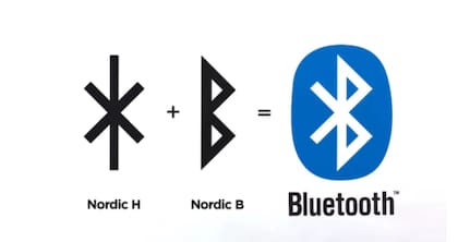 El logo de Bluettoth es una combinación de las iniciales del rey Harald en “runa”: ᚼ (Hagall) y ᛒ (Bjarkan)