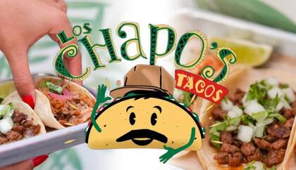 El logo del restó y el probable guiño al "Chapo" Guzmán (Los Chapos Tacos)