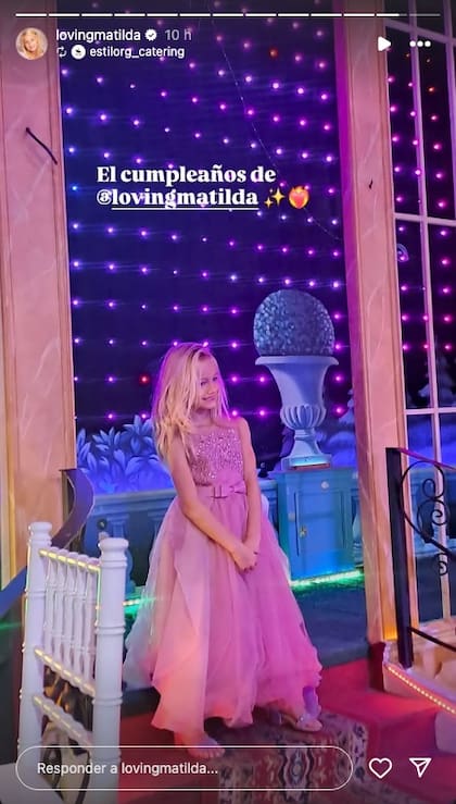 El look de princesa que lució Matilda en su cumpleaños