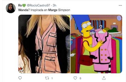 El look de Wanda que la convirtió en meme (Foto: Captura Twitter/@RocioCastro97)