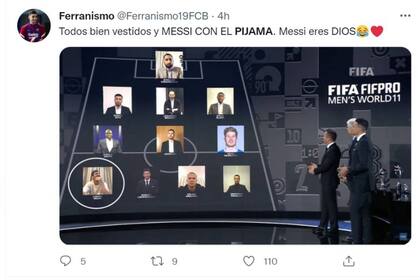 El look informal de Lio Messi en The Best fue saludado en las redes por cientos de usuarios