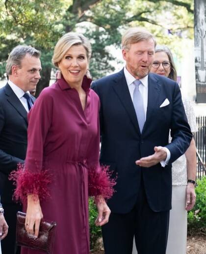 El look morado que lució la reina durante su gira por los Estados Unidos (Foto: Instagram @queen.maxima)