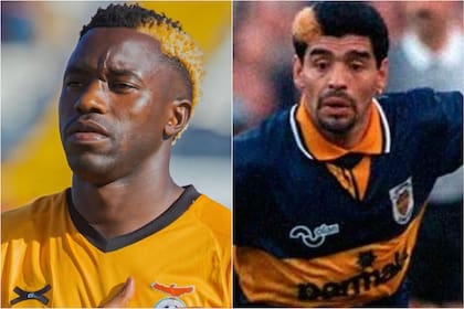El look similar de Sakala con el de Maradona en 1995