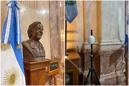 El lugar de donde fue retirado el busto de Nestor Kirchner en el Senado