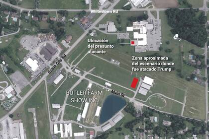 El lugar del ataque contra Trump
