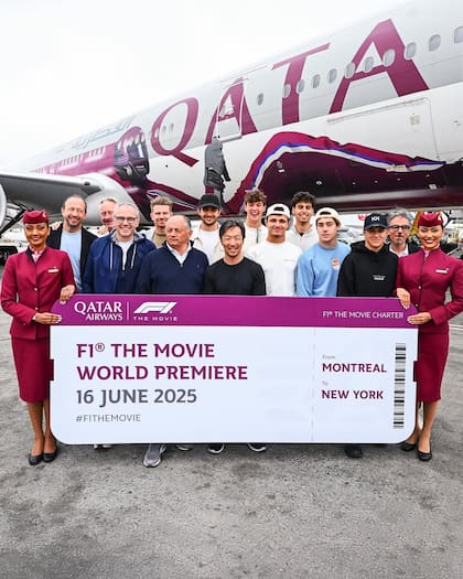 El lunes, Hülkenberg, Ocon, Bearman, Bortoleto, Norris, Colapinto y Hadjar, acompañados por algunos jefes de equipo, volaron de Montreal a Nueva York para la premiere de F1 (Foto: Instagram @f1)