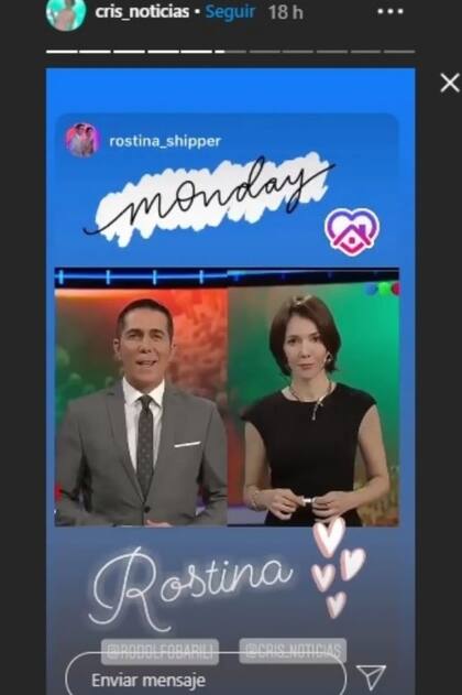El lunes, la pareja televisiva compartió en sus historias de Instagram la misma sugestiva imagen