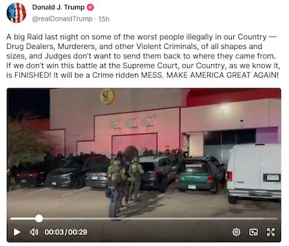 El mandatario estadounidense fue criticado por su agresividad al momento de alabar la redada en Colorado Springs