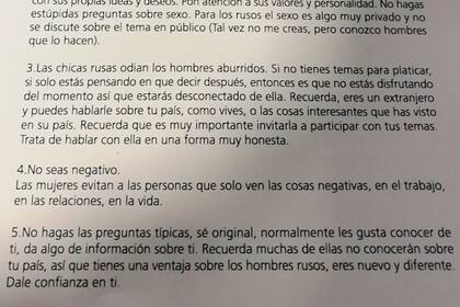 El manual que distribuyó la AFA