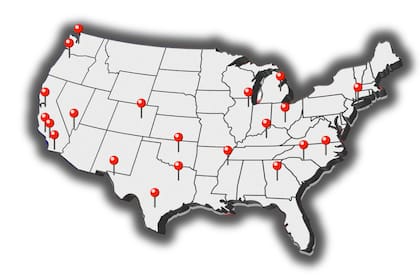 El mapa completo de los puntos donde se realizaron manifestaciones hasta el martes, con información de NBC News