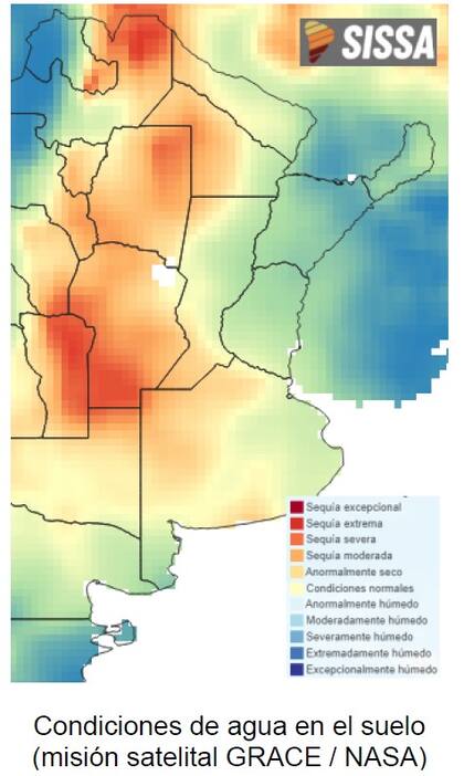 El mapa completo sobre las condiciones de agua en el suelo (misión satelital GRACE / NASA)
