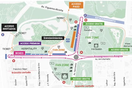 El mapa con todos los datos del evento