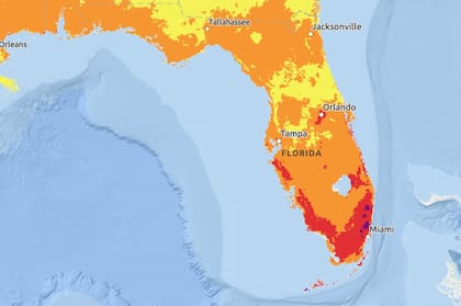 El mapa de calor en Florida