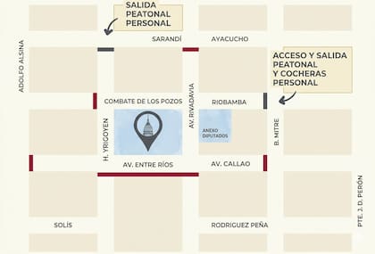 El mapa de cortes estimado para este domingo por la Apertura de Sesiones Ordinarias