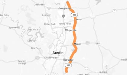 El mapa de la carretera inteligente en Austin, Texas