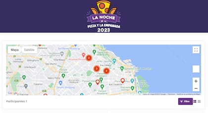 El Mapa de la Pizza y la Empanada, creado por Apyce, permite conocer los descuentos que aplican esta noche