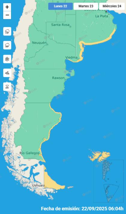 El mapa de las alertas para este lunes.