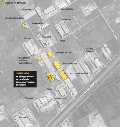 El mapa de las fábricas que fueron afectadas por el incendio en el Polígono