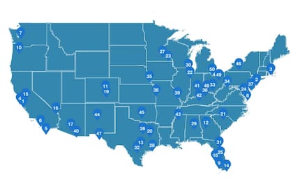 El mapa de las más caras a las más asequibles. (Doxo)