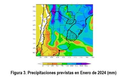 El mapa de las precipitaciones previstas para enero de 2024