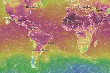 El mapa de las temperaturas en el mundo en julio pasado