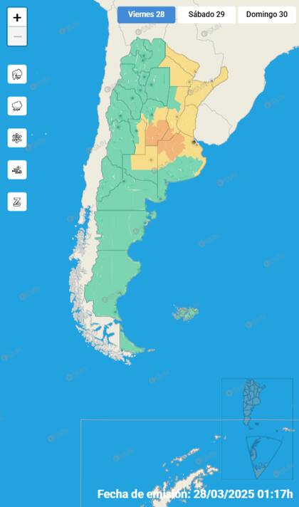 El mapa de las tormentas para este viernes