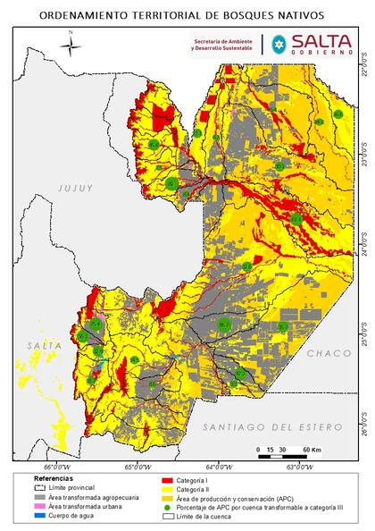 El mapa de las zonas delimitadas en esa provincia