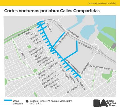 El mapa de los cortes nocturnos