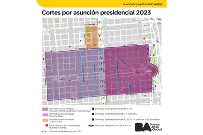 El mapa de los cortes por la asunción de Javier Milei