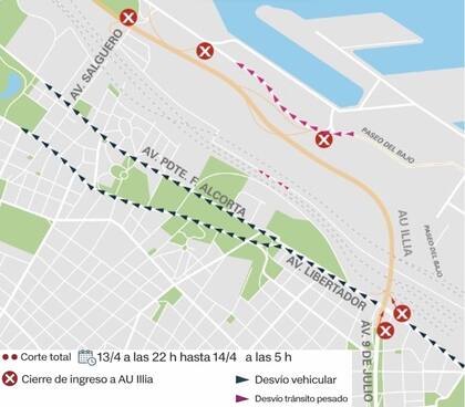 El mapa de los trabajos del lunes