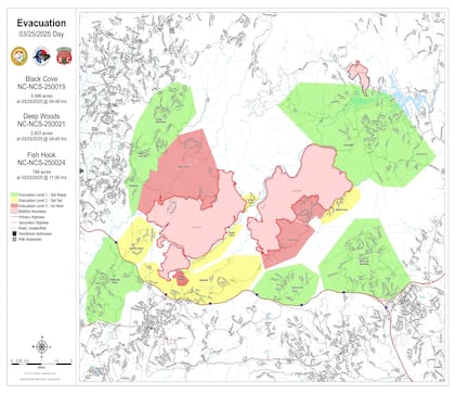 El mapa de zonas de evacuación en el condado de Polk actualizado al día 25 de marzo de 2025