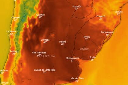 El mapa del centro y norte del país para el viernes: se espera que la máxima supere los 40 grados