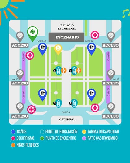 El mapa del evento en La Plata