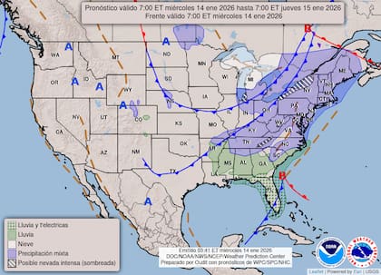 El mapa del NWS muestra alertas por lluvia y tormentas eléctricas en el Estado del Sol