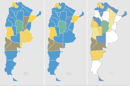 El mapa del poder en las provincias en 2015, 2019 y hoy, conforme a las elecciones provinciales realizadas en lo que va del año