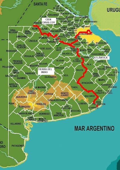 El mapa del proyecto de Lucas Llach en 2005