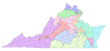 El mapa electoral de Virginia tras el rediseño. La lucha por los distritos continúa en distintos estados de EE.UU.