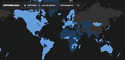 El mapa global de Starlink permite saber donde funciona el servicio actualmente