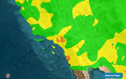 El mapa interactivo de AirNow muestra las zonas consideradas insanas (rojo), nocivas para grupos sensibles (naranja) y con riesgo moderado (amarillo)