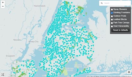 El mapa interactivo muestra los lugares para tomar un sorbo de agua o rellenar una botella