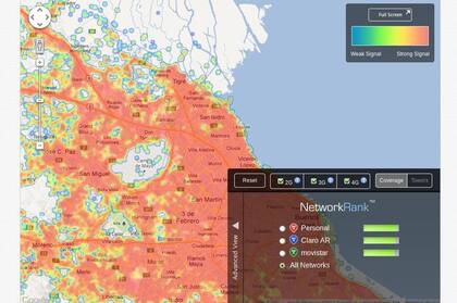 El mapa muestra las zonas con cobertura