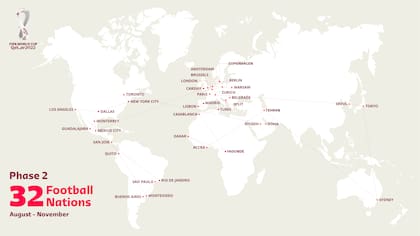 El mapa oficial de la Gira del Trofeo de la Copa del Mundo 2022