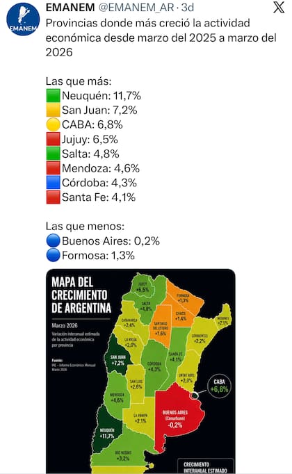 El mapa que difundió la cuenta @Emanem
