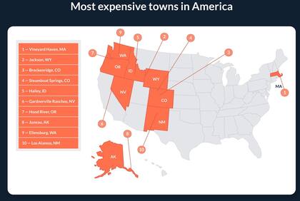 El mapa que muestra a las ciudades más costosas de EE.UU.