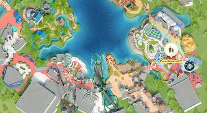 El mapa que muestra dónde está Carro-Sus-El en Universal Islands of Adventure