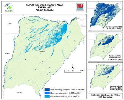 El mapa que refleja la situación de Corrientes