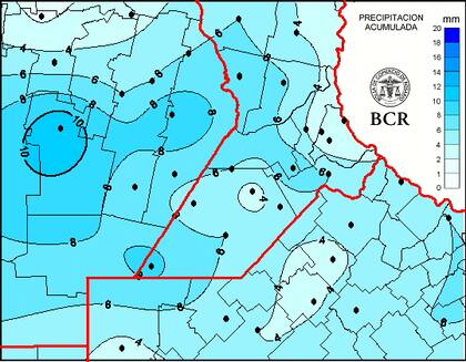 El mapa refleja milímetros muy escasos en las últimas 24 horas