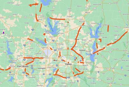 El mapa sirve para obtener más detalles sobre los cierres de carriles actuales y futuros