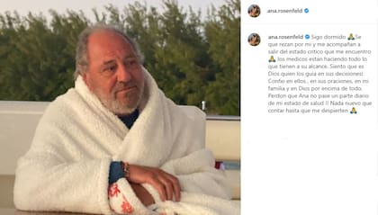 El marido de Rosenfeld se encuentra internado en grave estado (Foto: Instagram/@ana.rosenfeld)