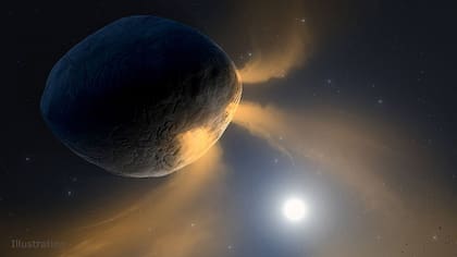 El material congelado que se vaporiza a medida que los cometas se acercan al Sol es lo que le da a estos objetos su cola flotante